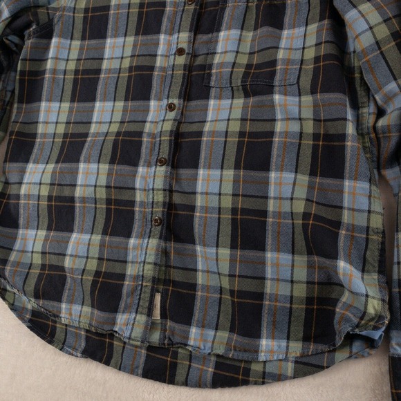 L.L. Bean Flannel Shirt Womens Small Blue Plaid - Picture 3 of 14